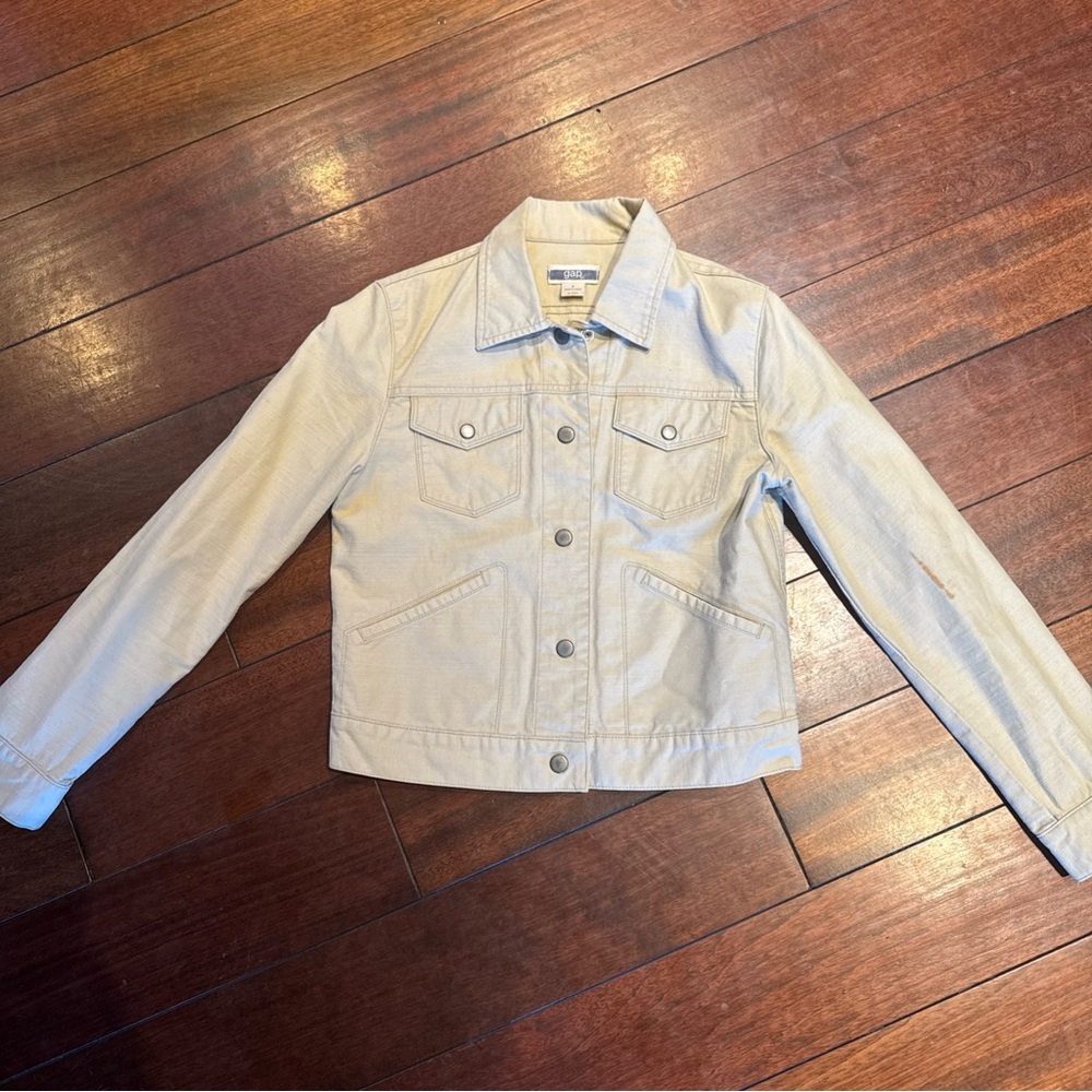 Gap Jacket Womens Small Brown Tan Buttons Jacket Coat Cotton